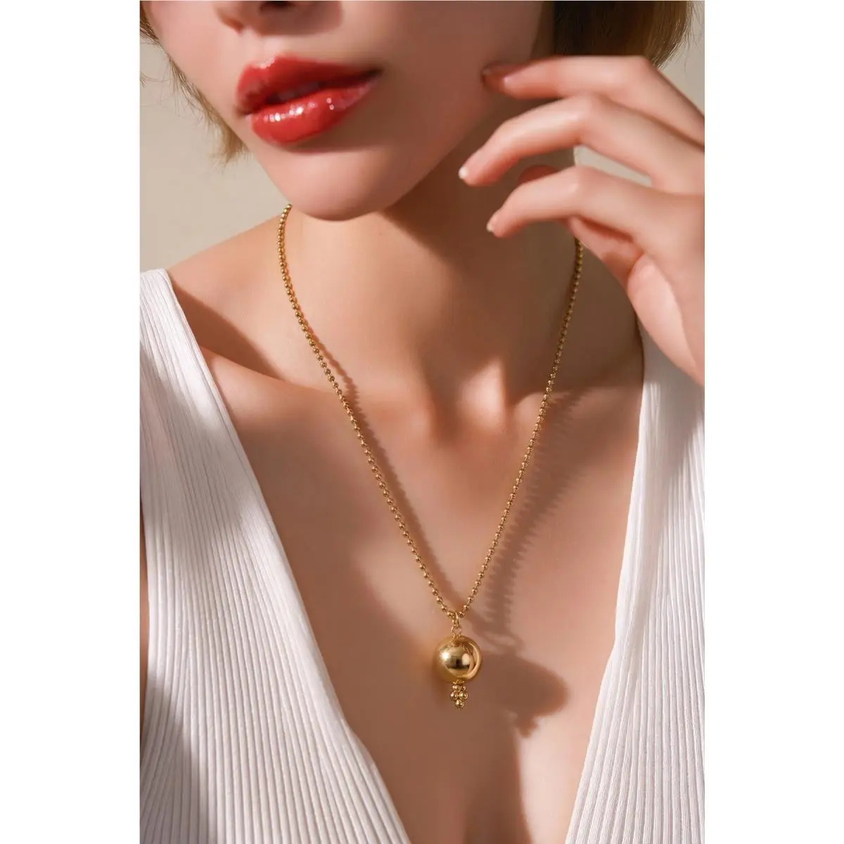 Kate Spade Gold Tone Gold Standard Ball Necklace 11