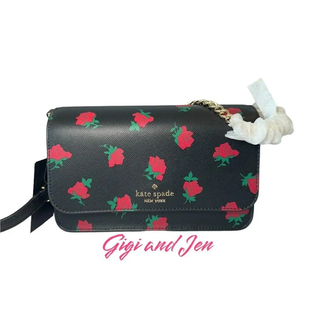 Kate Spade Madison Rose Toss Printed Small Flap Crossbody Bag