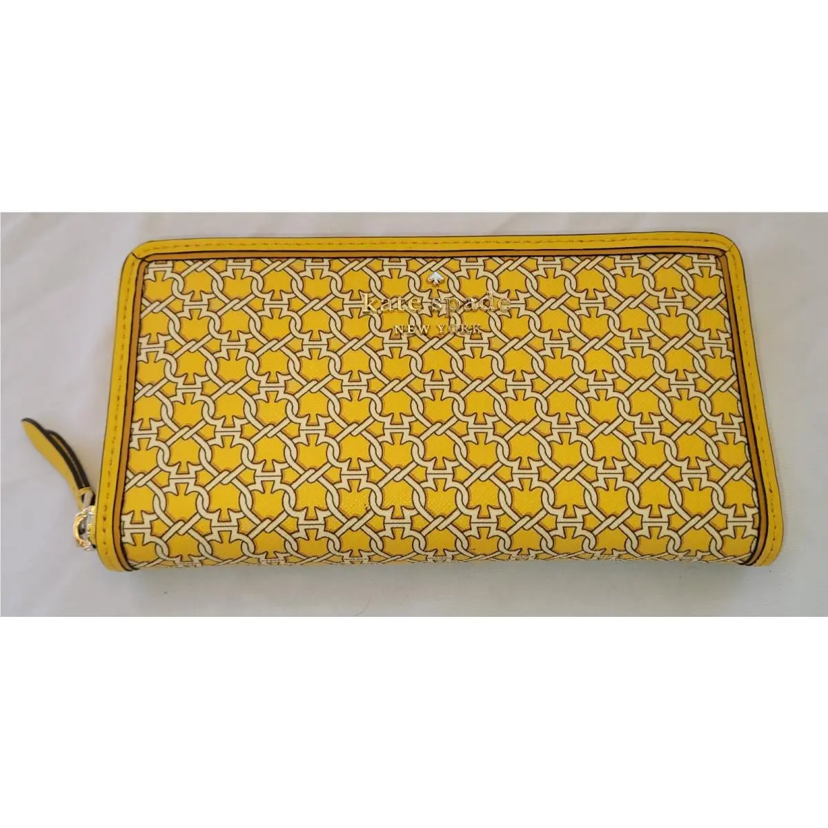 Kate Spade New York Yellow Saffiano Continental Wallet New Zip Around