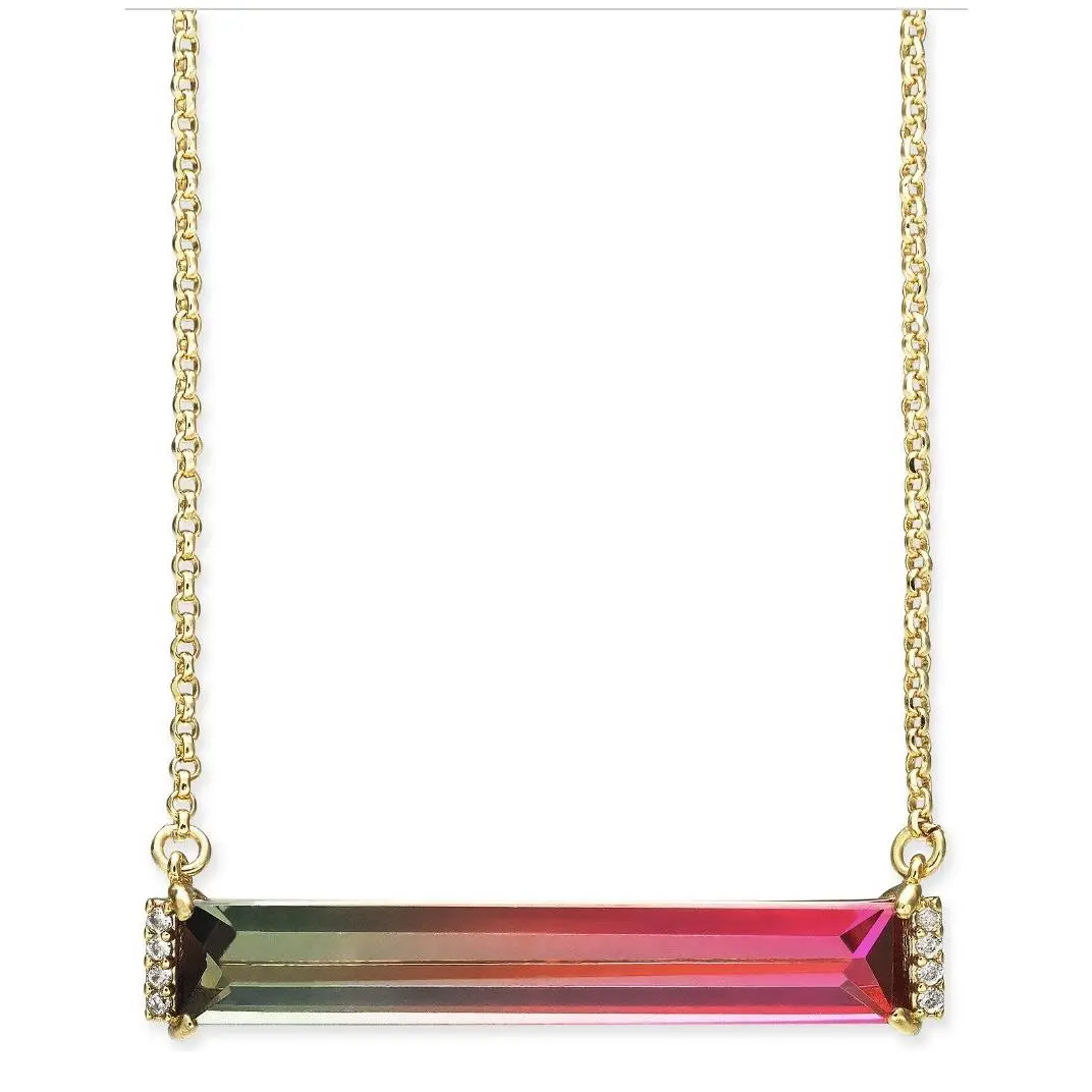 Kate Spade Geo Gems Gold Tone Pace Ombré Pendant Necklace B16