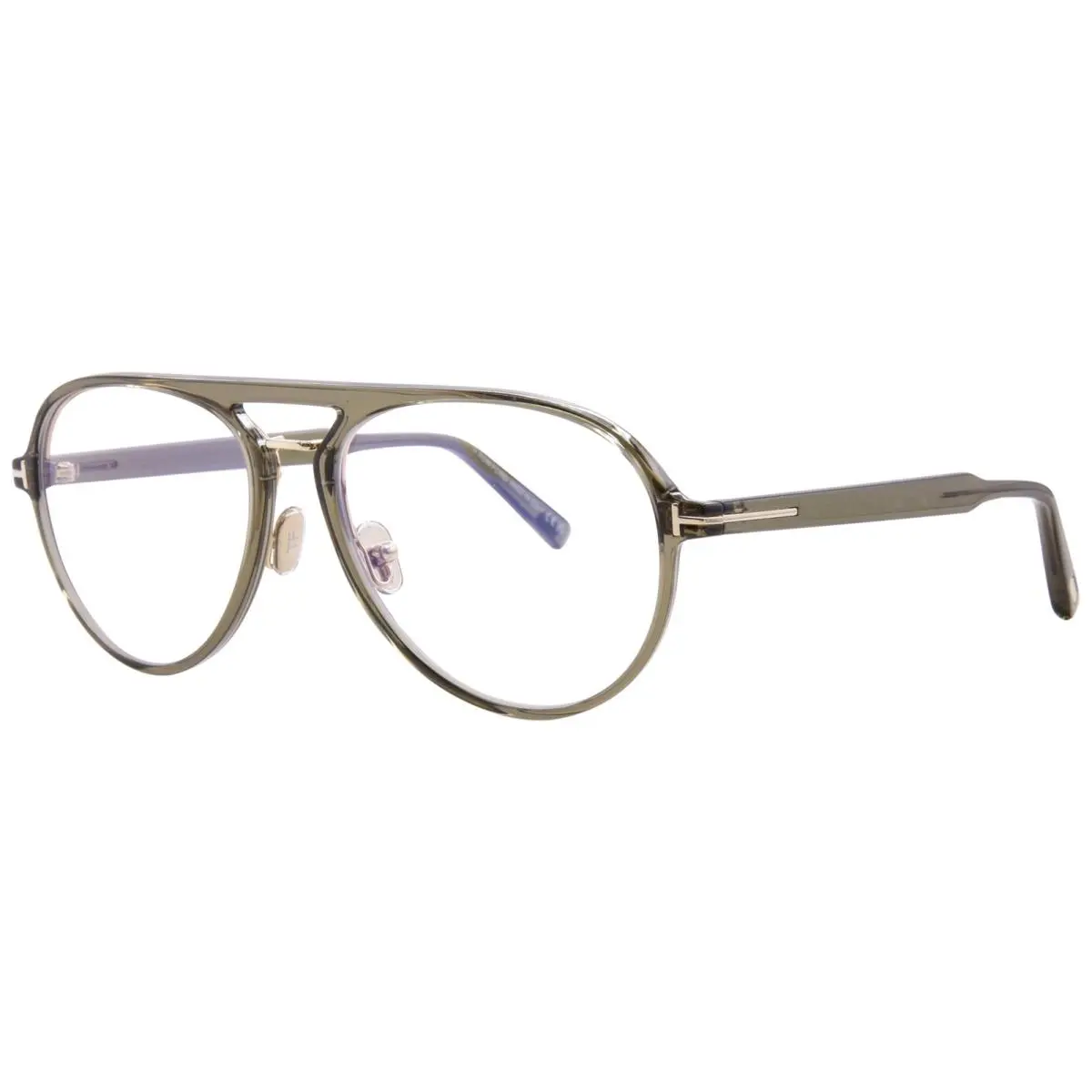 Tom Ford FT5981-B 093 Eyeglasses Men`s Shiny Light Green Full Rim Pilot 57mm