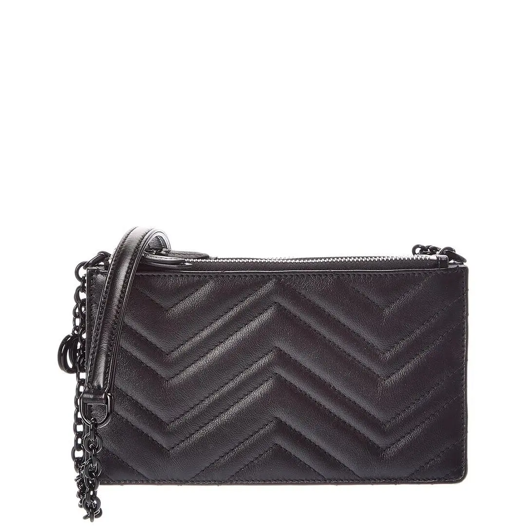Gucci Gg Marmont Mini Leather Shoulder Bag Women`s Black - Handle/Strap: Black, Hardware: Silver, Lining: Black