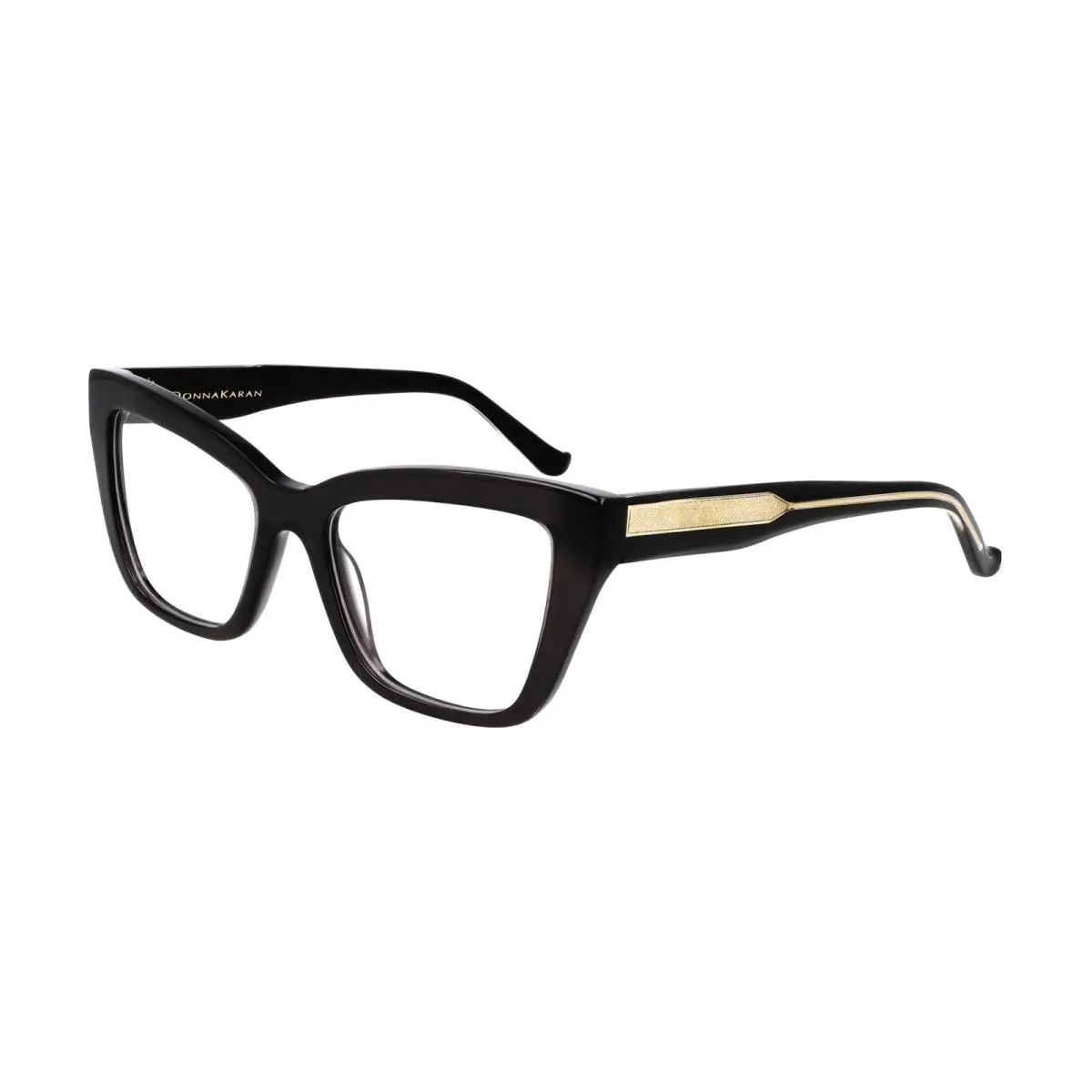 Donna Karan DO-5015 001 Black Crystal Eyeglasses 52/18/140