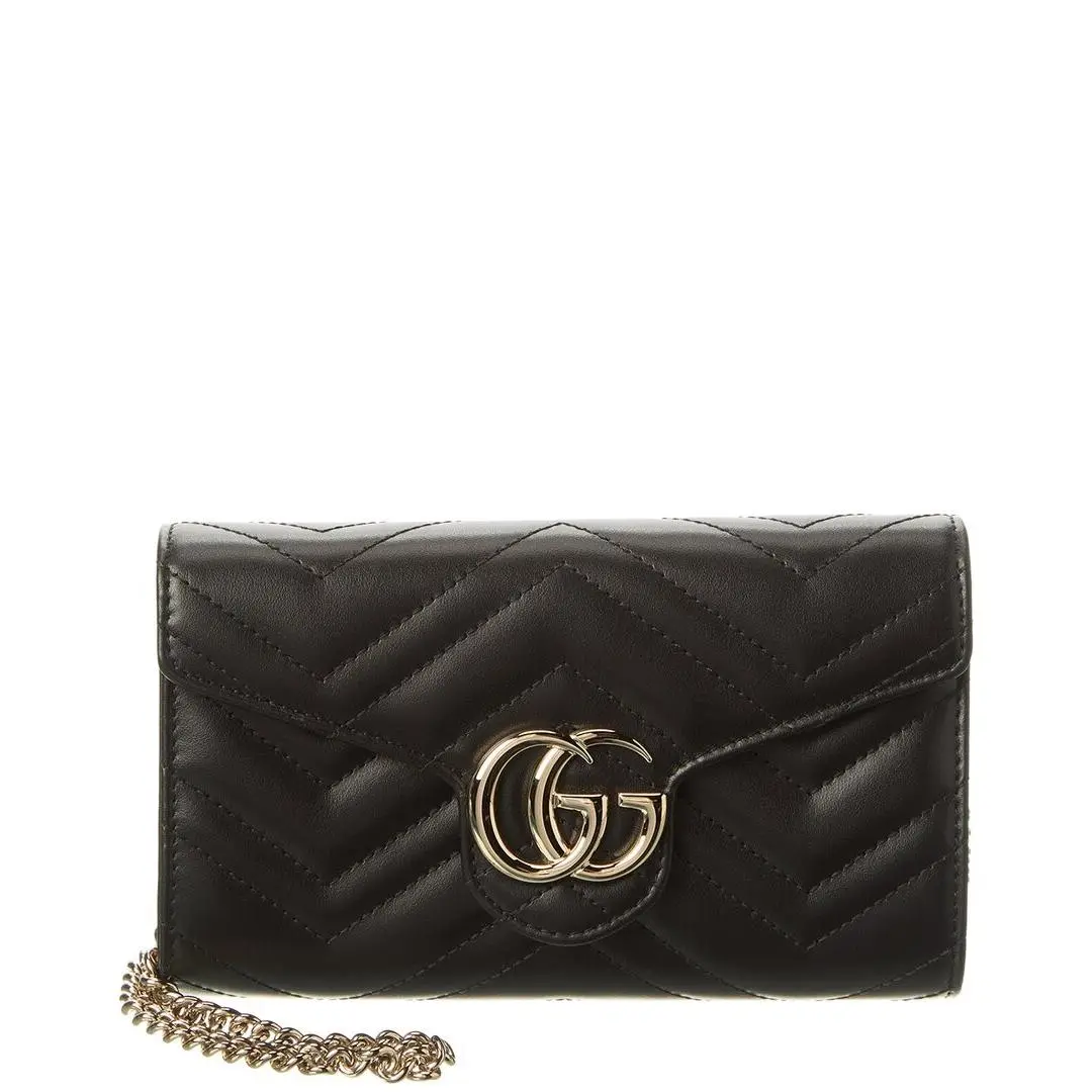 Gucci Gg Marmont Leather Crossbody Women`s Black