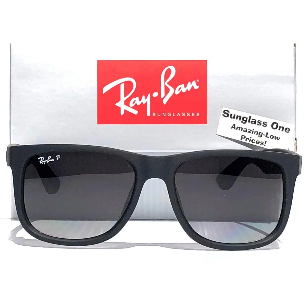 Ray Ban Justin Rubber Black Gradient Light to Dark Grey Sunglass RB 4165F 622/T3
