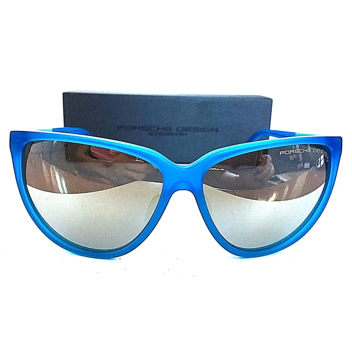 Porsche Design P 8588 E Blue Cat Eye Oversized Women`s Sunglasses Italy