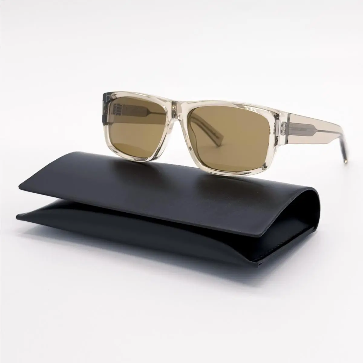 Saint Laurent Sunglasses SL689 005 Men Square Beige/brown Eyewear SL 685 by Yves Saint Laurent