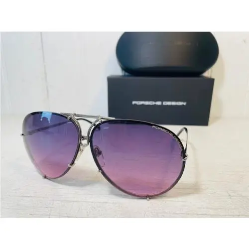 Porsche Design P8478 Titanium Frame w 69mm Oversized Purple Lens Aviator