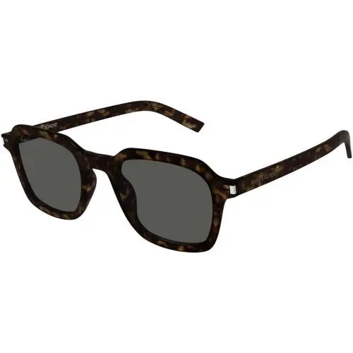 Saint Laurent Ysl SL 715 Slim 002 Sunglasses Havana Frame Gray Lenses Square by Yves Saint Laurent