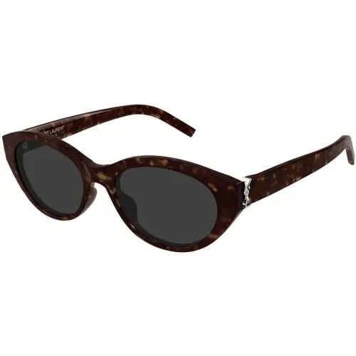 Saint Laurent Ysl SL 148 002 Oval Sunglasses Havana Frame Gray Lenses - Frame: Havana, Lens: Gray