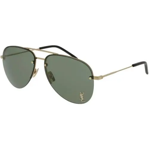 Saint Laurent Ysl Classic 11 M 001 59-13 140 Aviator Sunglasses Black Gold