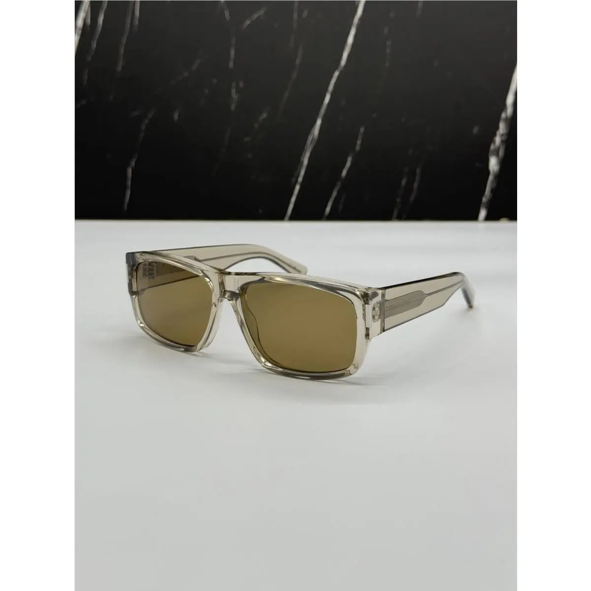 Saint Laurent SL689 005 Sunglasses Men Square Beige/brown Eyewear by Yves Saint Laurent