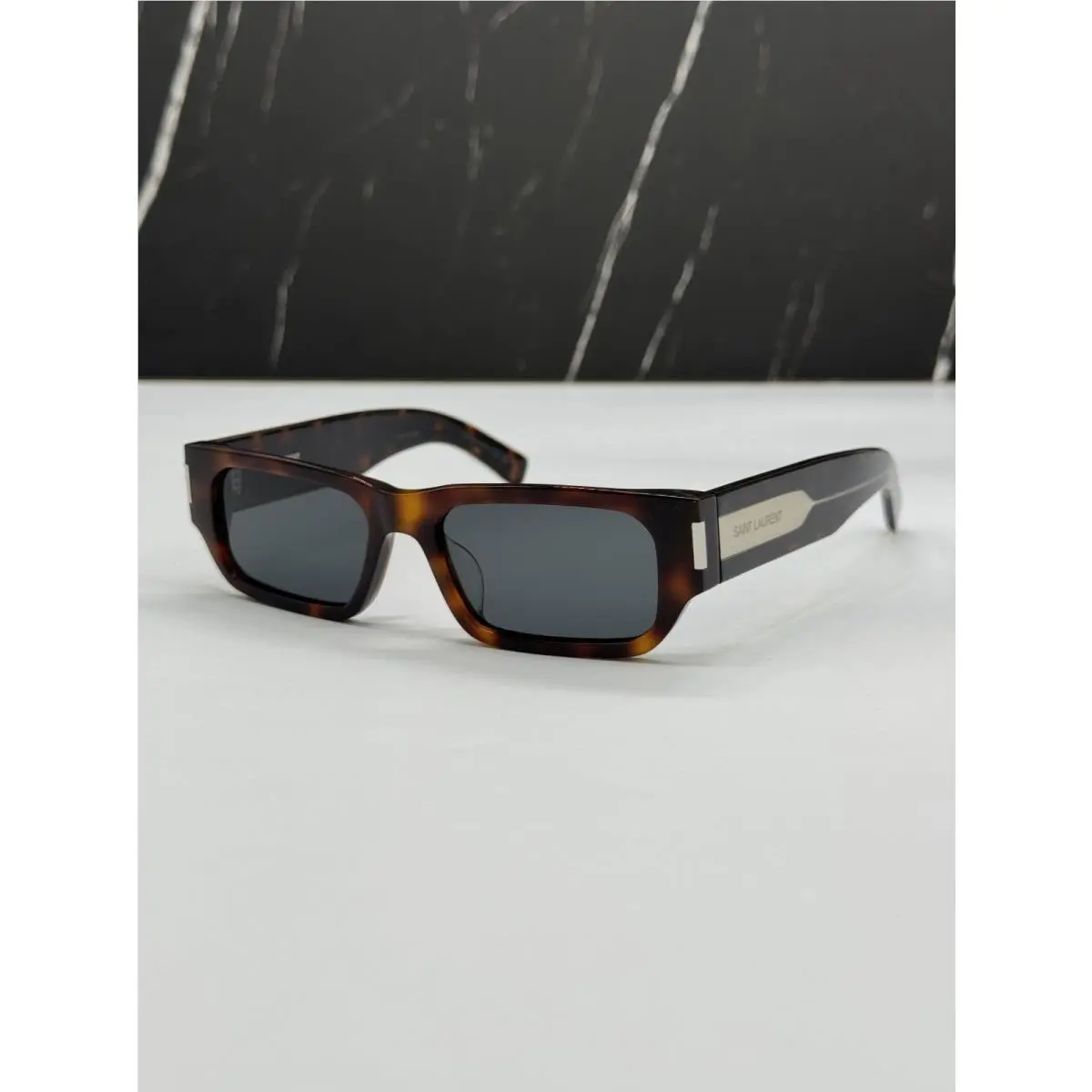 Saint Laurent Havana Grey Unisex Sunglasses SL660F 002 by Yves Saint Laurent