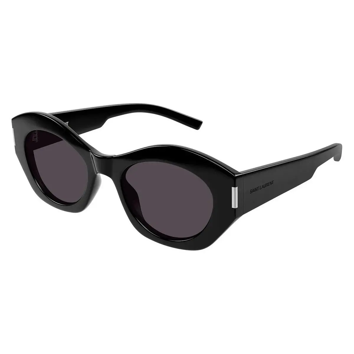 Saint Laurent Ysl SL639 001 Sunglasses Black Frame Dark Lenses Oversized Cat Eye
