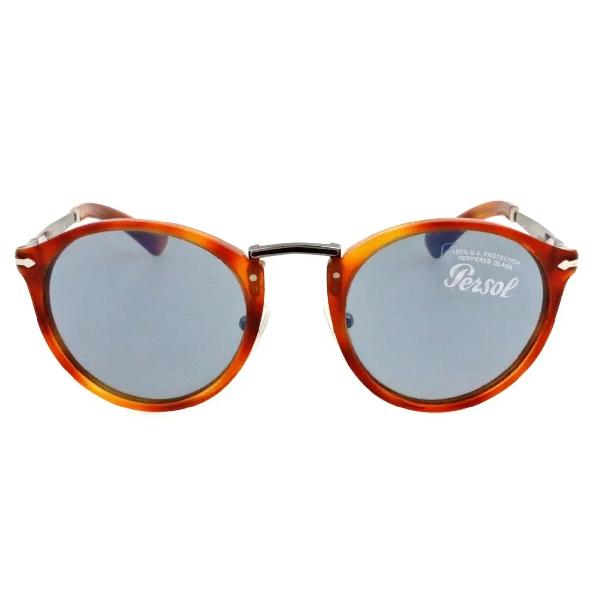 Persol PO 3248-S 96/56 49mm Terra di Siena Brown Round Sunglasses Italy