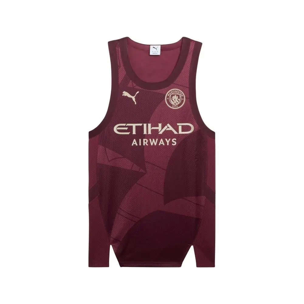 Puma Hoops X Manchester City Seeding Crew Neck Sleeveless Jersey Mens Red 6334