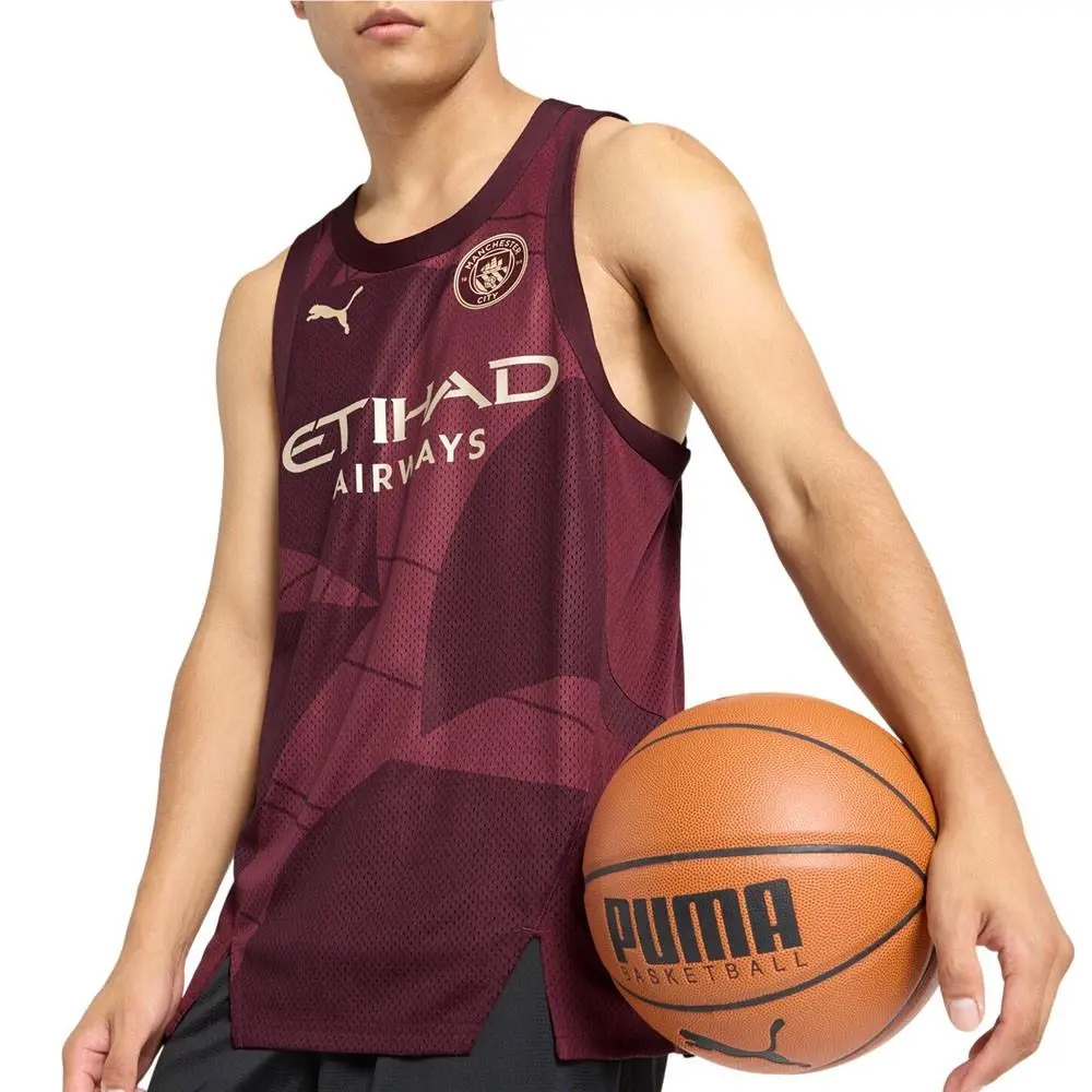 Puma clothing - PUMA  Hoops X Manchester City Seeding Crew Neck Sleeveless Jersey - 63344401 - Red 8