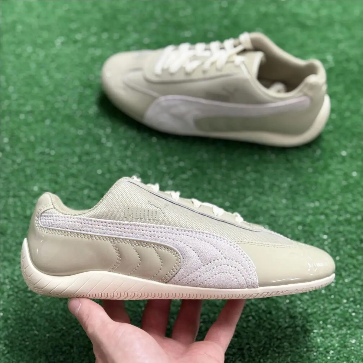 Puma Speedcat Patent Pebble Grey/feather Grey Womens 405418-01 Sz 6.5