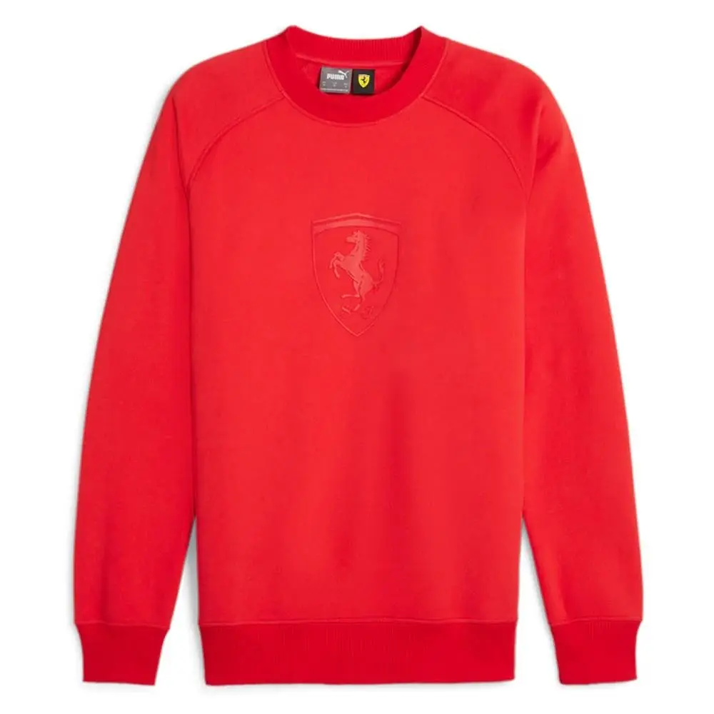 Puma Scuderia Ferrari Race Shield Logo Crew Neck Long Sleeve Sweatshirt Mens Si