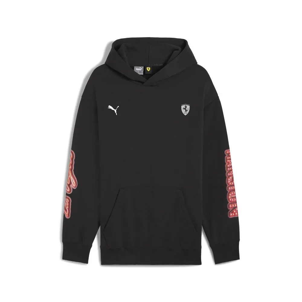 Puma Scuderia Ferrari Race Neon Energy Pullover Hoodie Mens Black Casual Outerwe