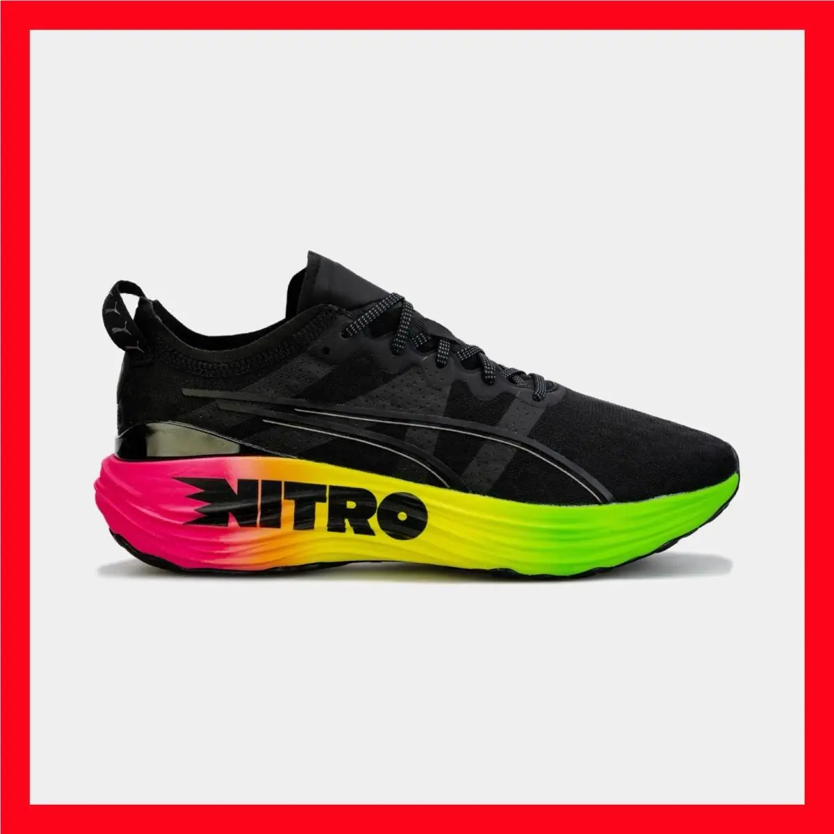 Puma Foreverrun Nitro Futurograde Black Running Shoes 380005-01 Men`s
