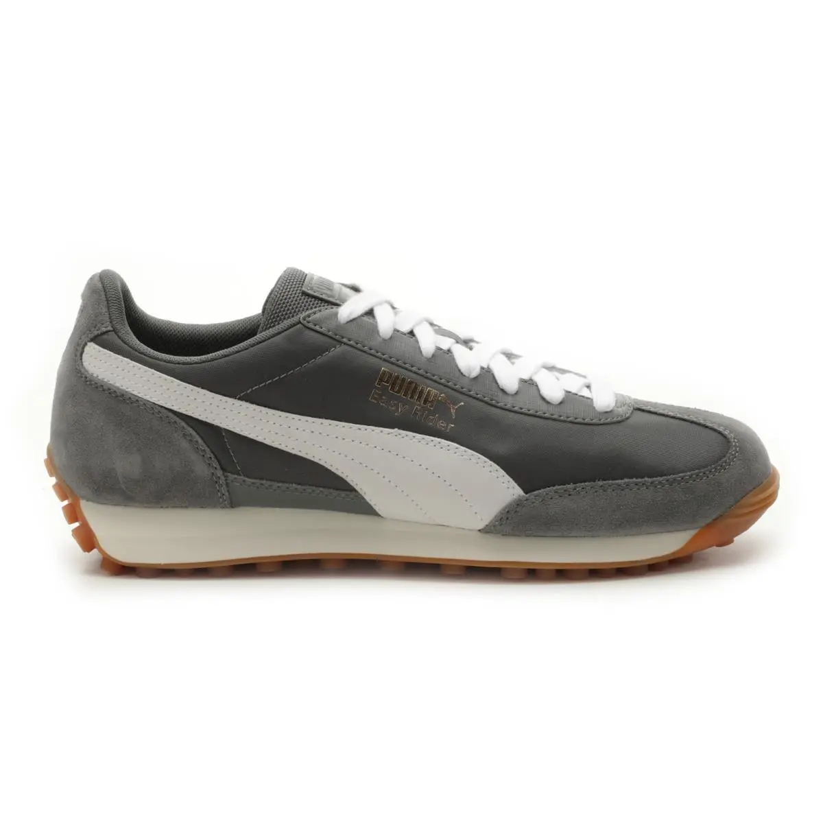 Puma Easy Rider Dub Mens Gray Canvas Lace Up Lifestyle Sneakers Shoes