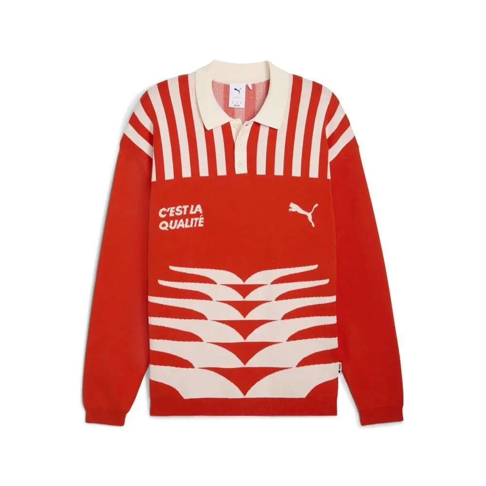 Puma The Neverworn Vi Knit Crew Neck Long Sleeve Sweater Mens Red 63251222