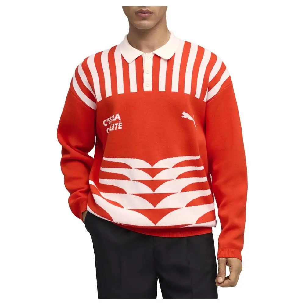 Puma clothing - PUMA The Neverworn Vi Knit Crew Neck Long Sleeve Sweater - 63251222 - Red 1