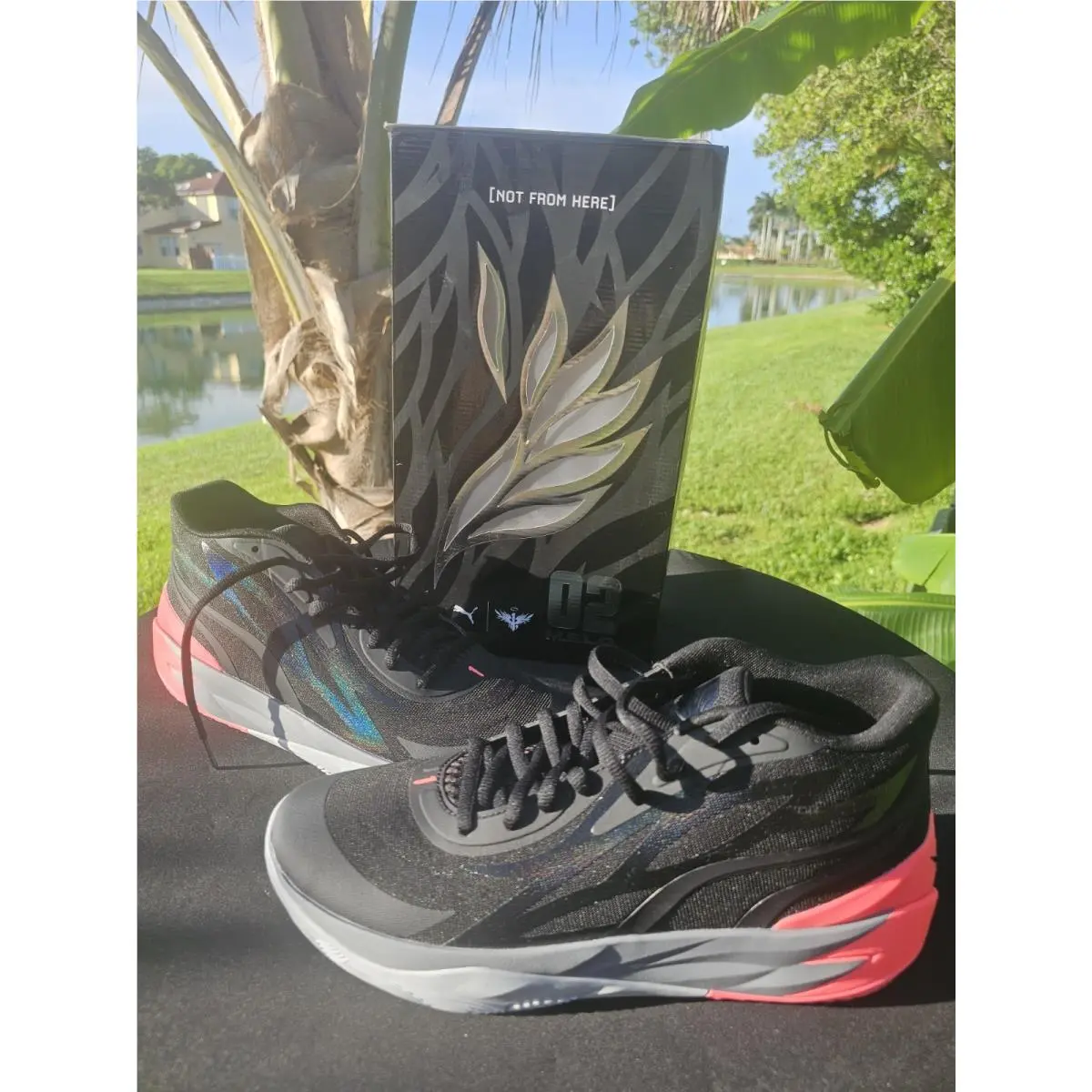 Mens Size 13 Puma Lemelo Ball MB.02 Mens Basketball Shoes Black 378287-01