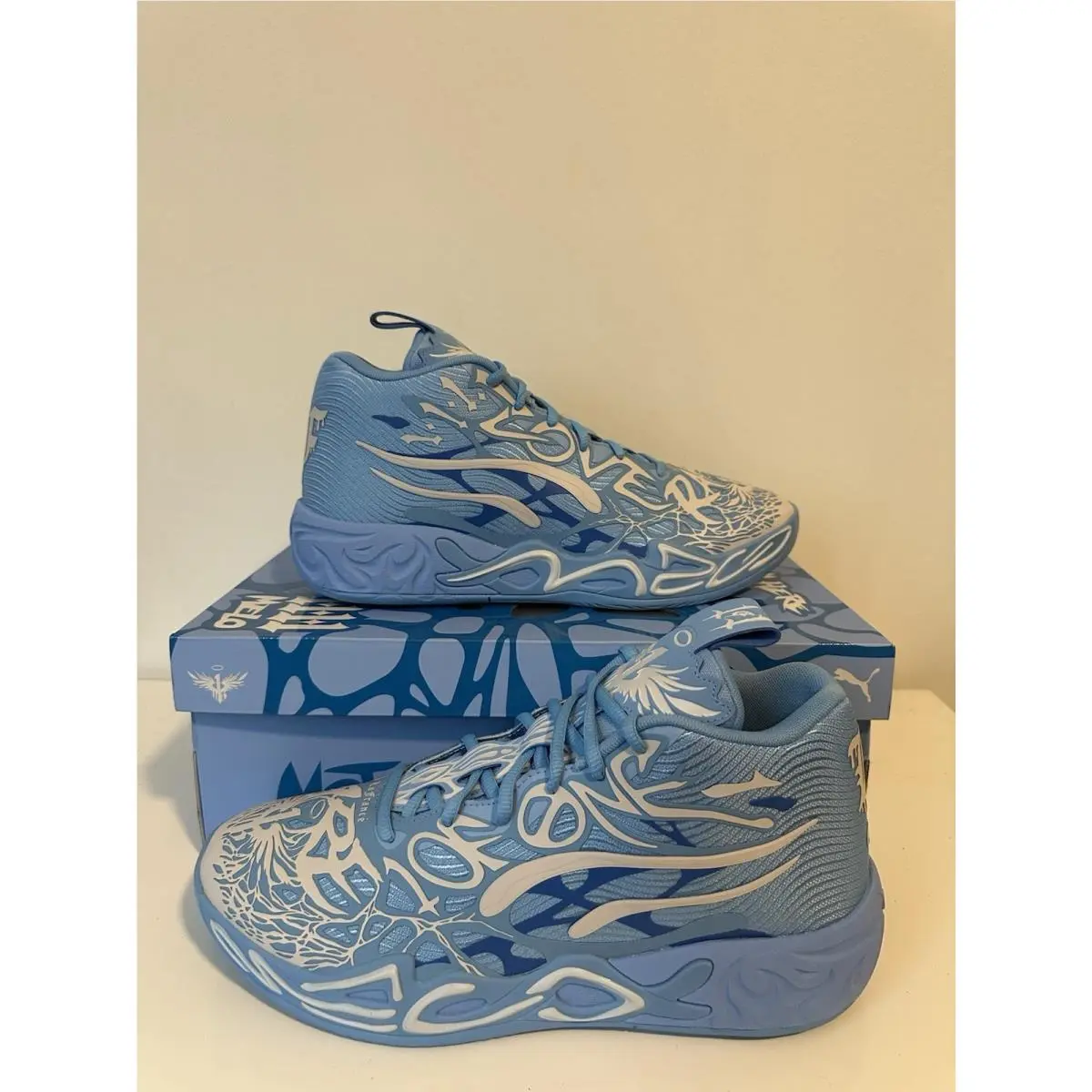 Size 12 Puma Lafrancé x MB.04 Team Light Blue Basketball Sneaker Mesh 310697-01