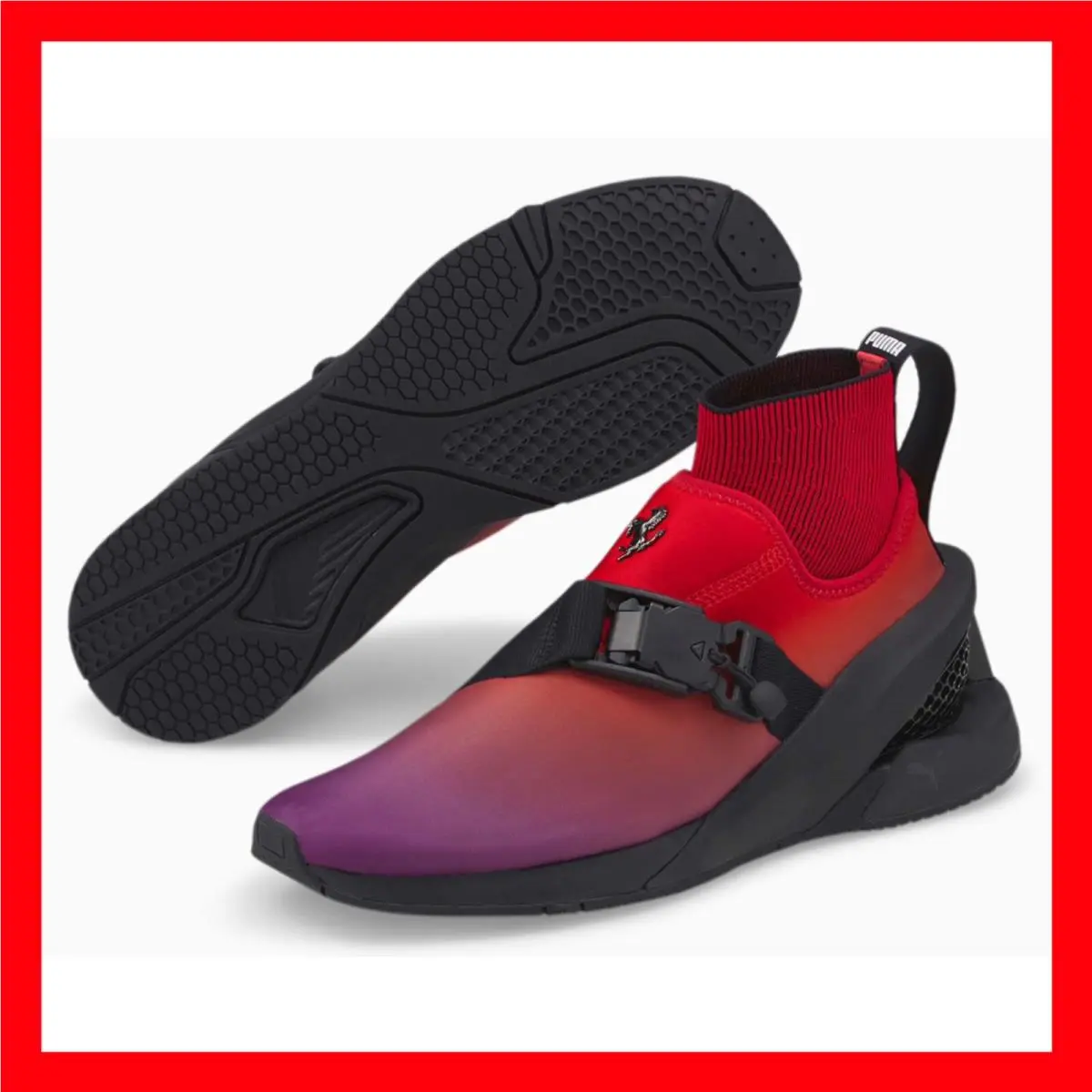 Puma x Ferrari Ion F Pool Shoes Red Black Sunset 307182-01 Mens Size 12