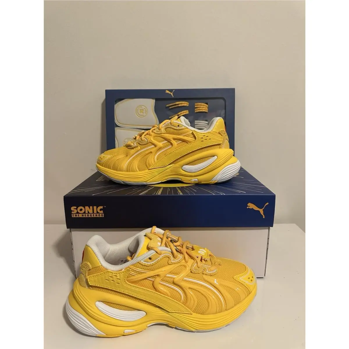 Size 5.5 Sonic The Hedgehog x Puma Inverse Tails 404402-01 Yellow Sizzle