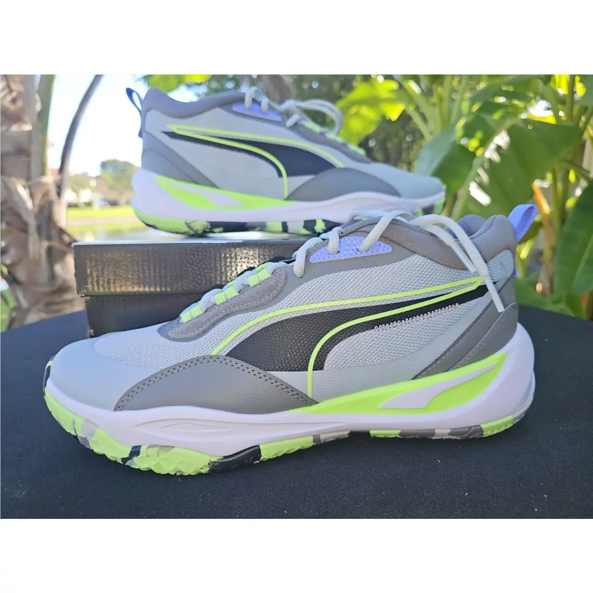 Mens Size 11.5 Puma Playmaker Pro Grey Green 377572-17