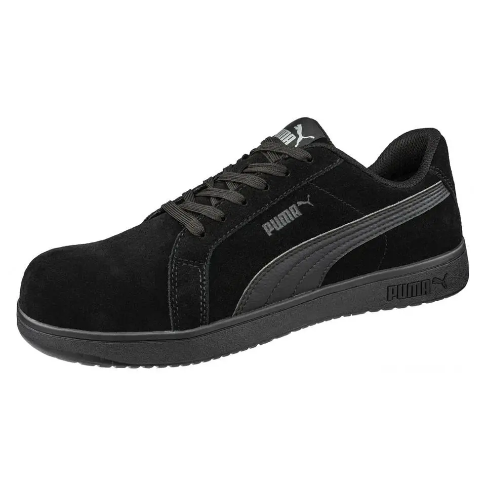 Puma Safety Iconic Suede Low EH Oxford Boots Black/black/black Men`s 11.5 M