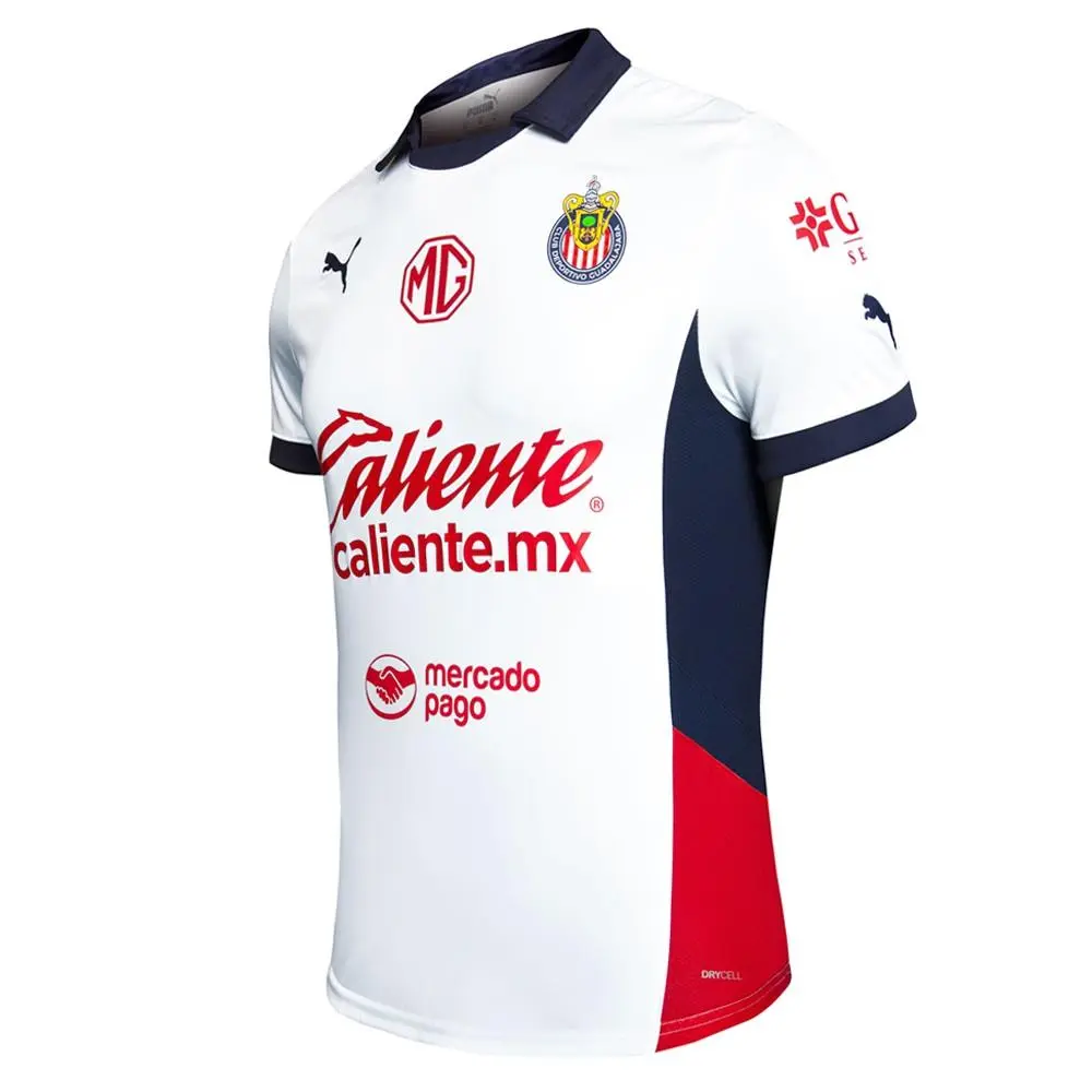 Puma clothing - PUMA Chivas Away Promo Collared Short Sleeve Soccer Jersey - 70618801 - White (UPC: 197671669008) 1