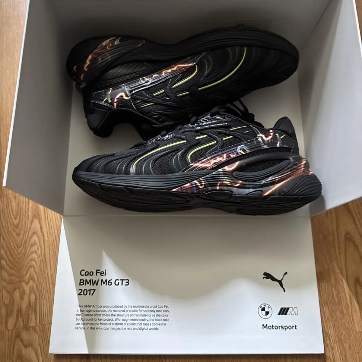 Size 10 Puma Bmw M Motorsport Art Cars Inverse Cao Fei Black Sneaker 309048-01