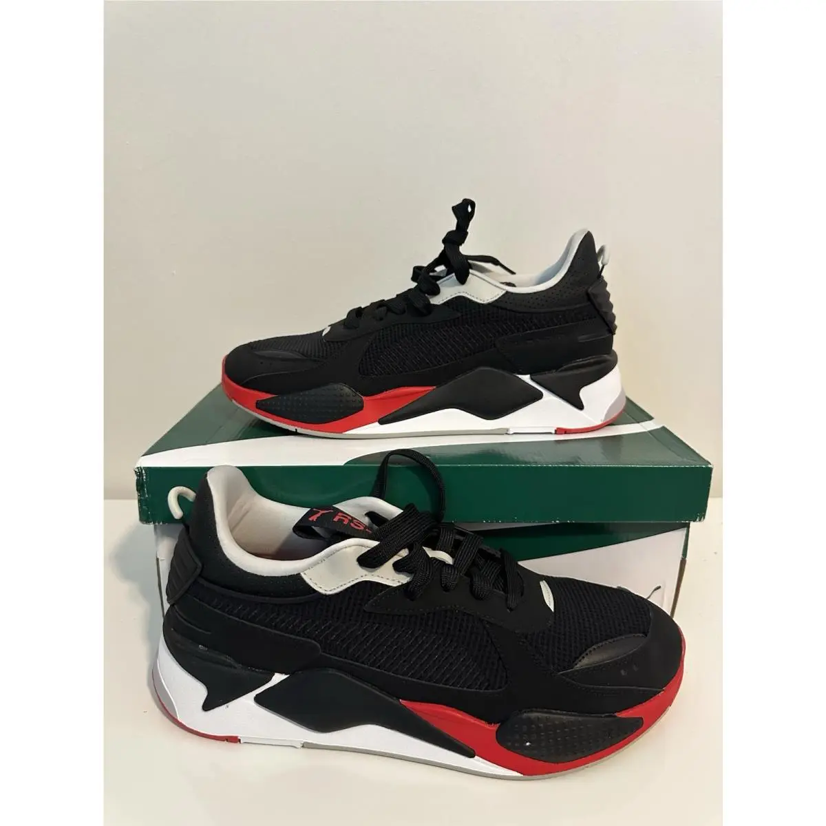 Size 13 Puma Rs-x Road Mens Sneakers Black/red 386885 01