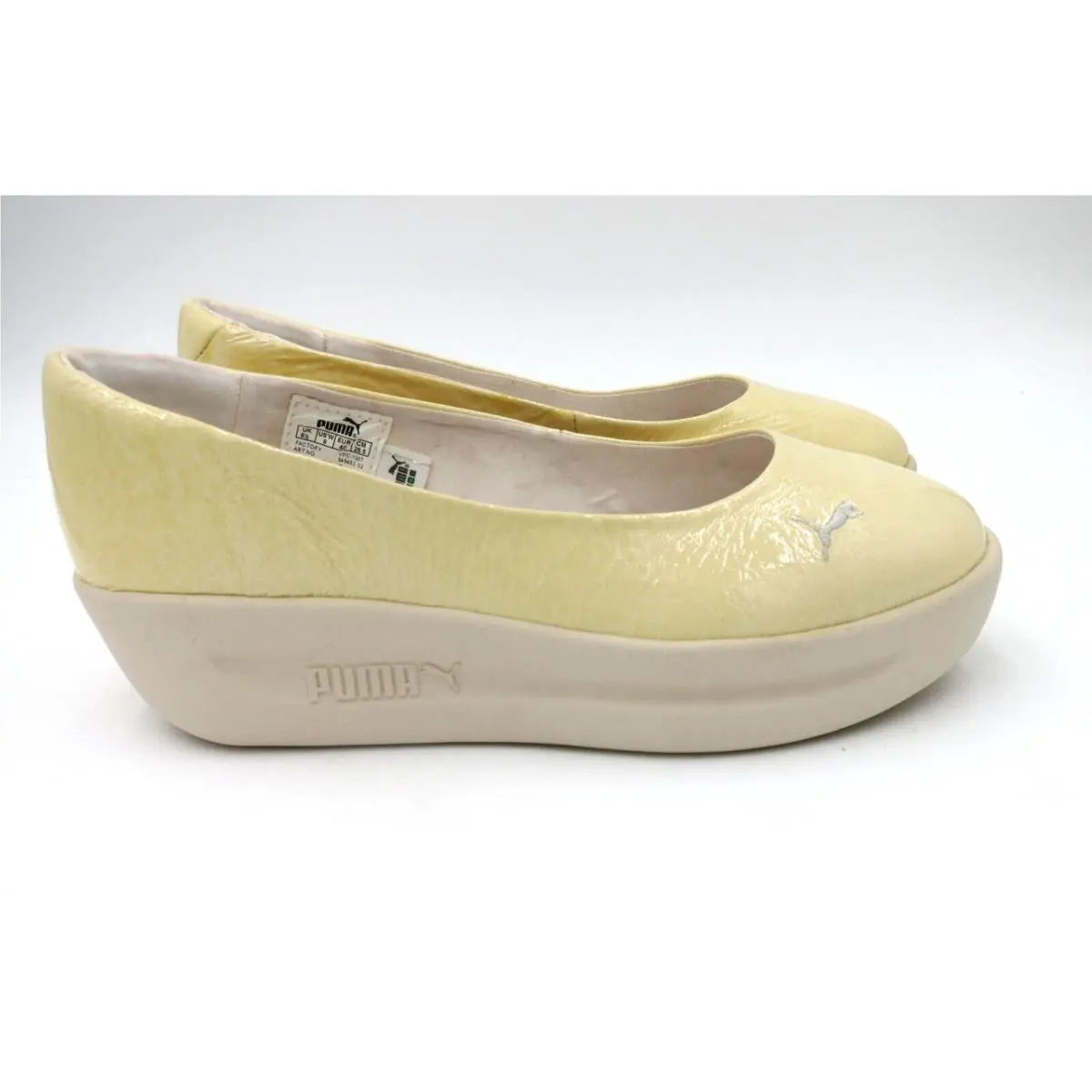 Puma GV Spadrille Womens Patent Platform in Gardenia 9M