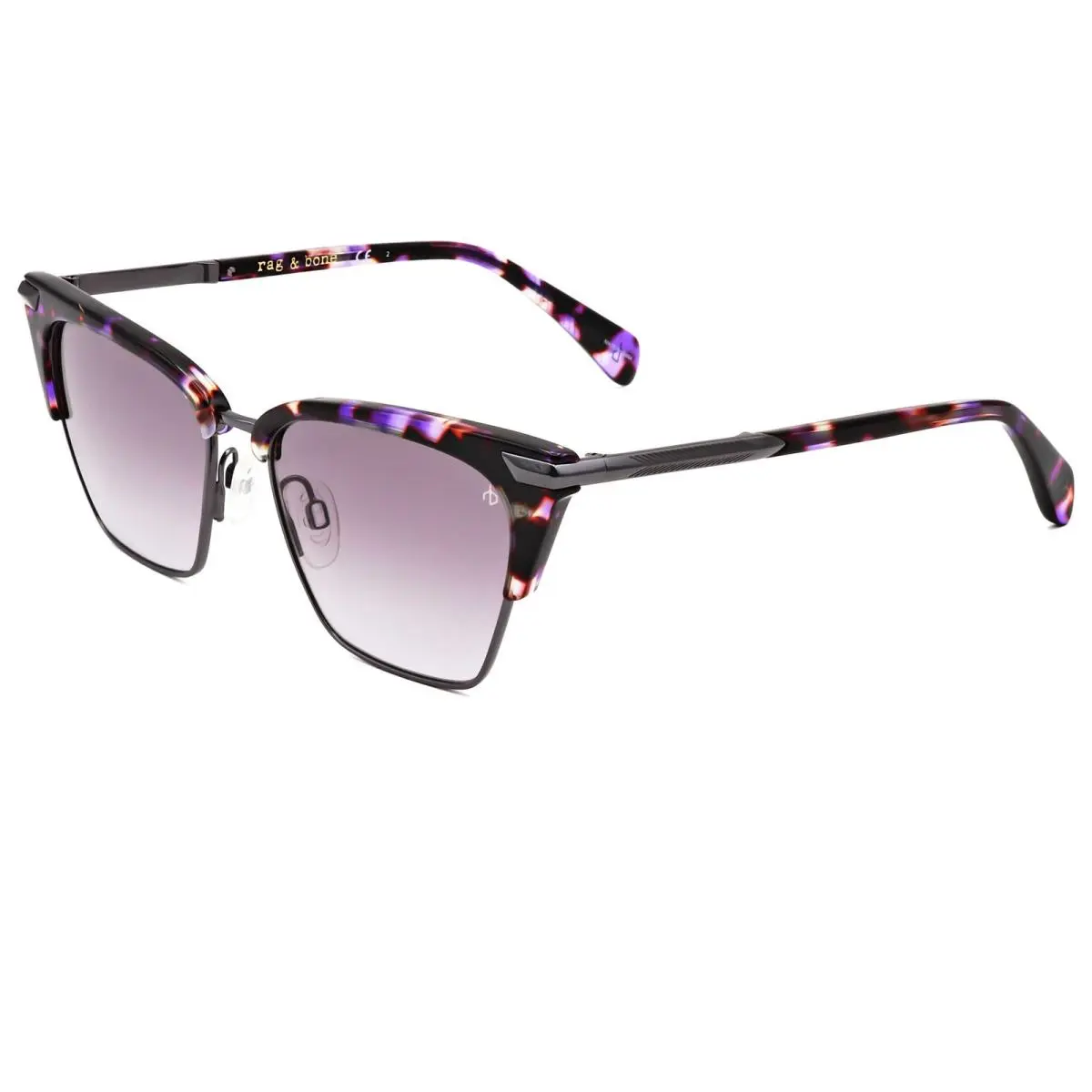 Rag Bone Women`s 53 mm Violet Havana Sunglasses RNB1053-S-HKZ-53