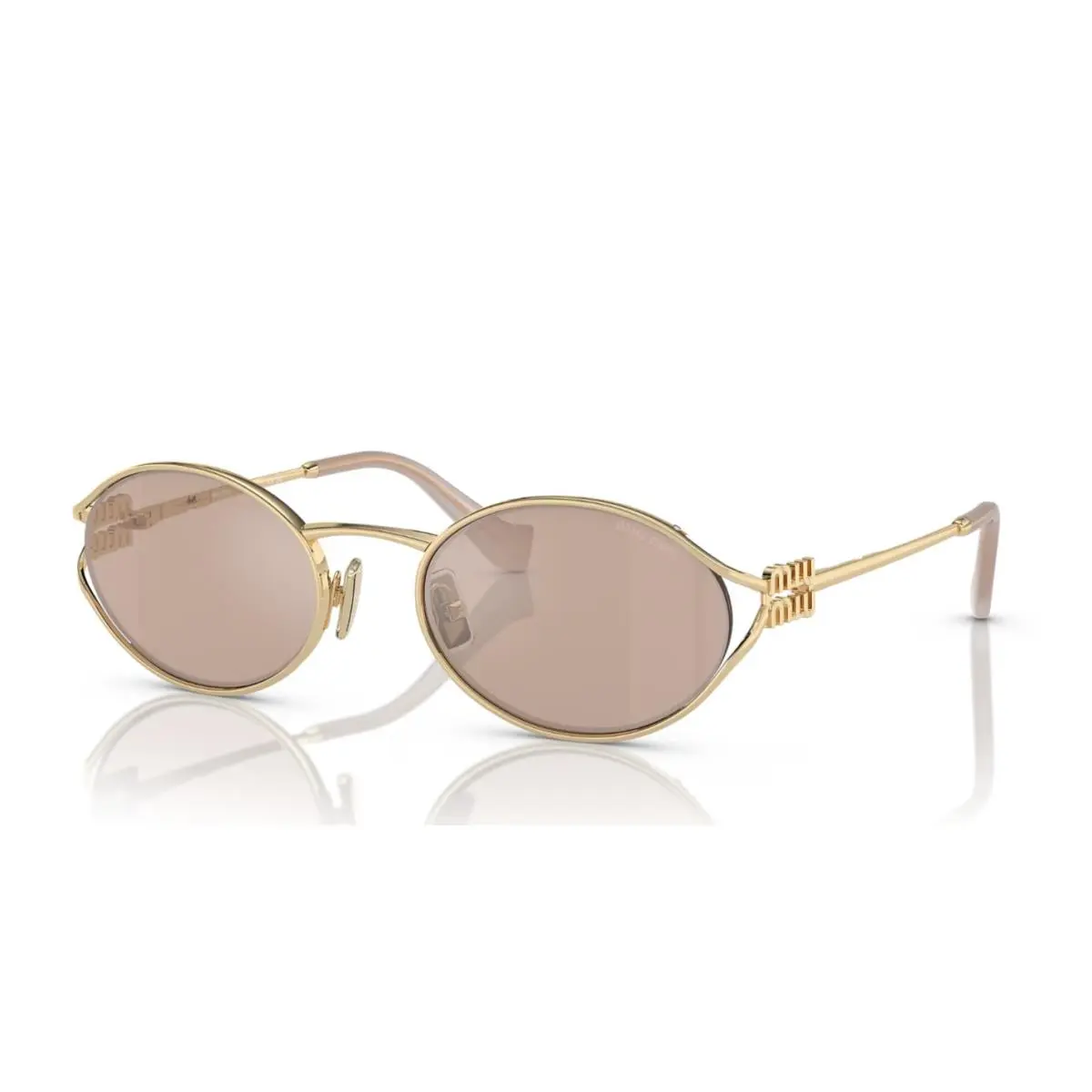 Miu Miu MU52YS ZWN20F Pale Gold Pink Gold Lens Sunglasses
