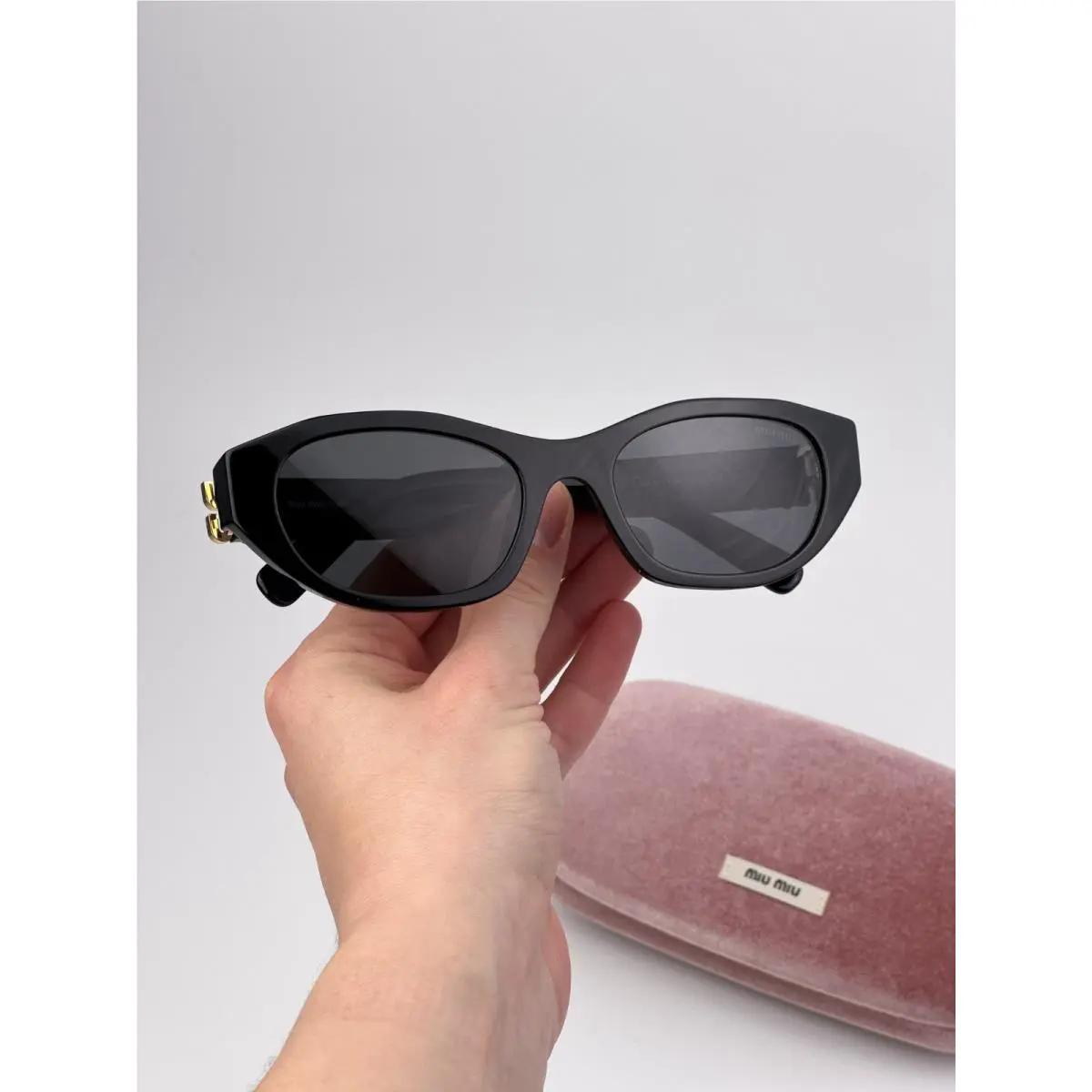 Miu Miu Women Sunglasses Black Grey Oval MUA03S 16K08Z