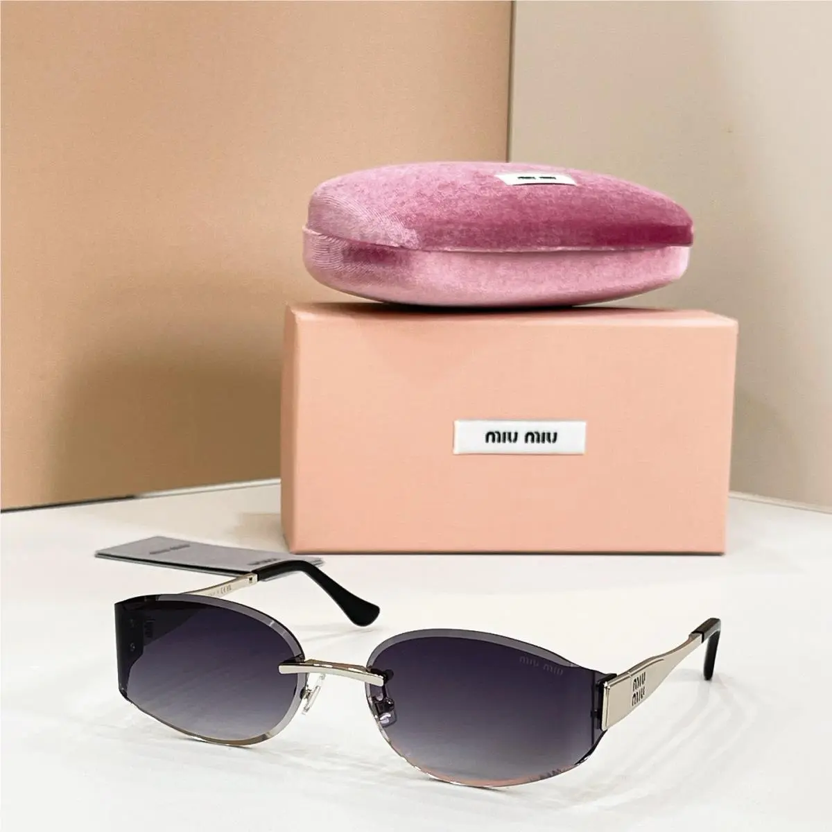Miu Miu Sunglasses MU 8065 Silver/black Lens 61-17-128mm with Case