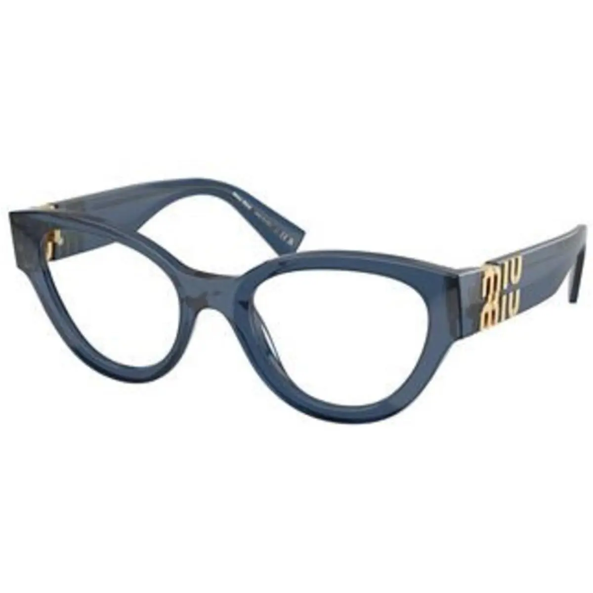 Miu Miu MU 01 VV Blue Transparent Demo Lens 08Q1O1 Eyeglasses