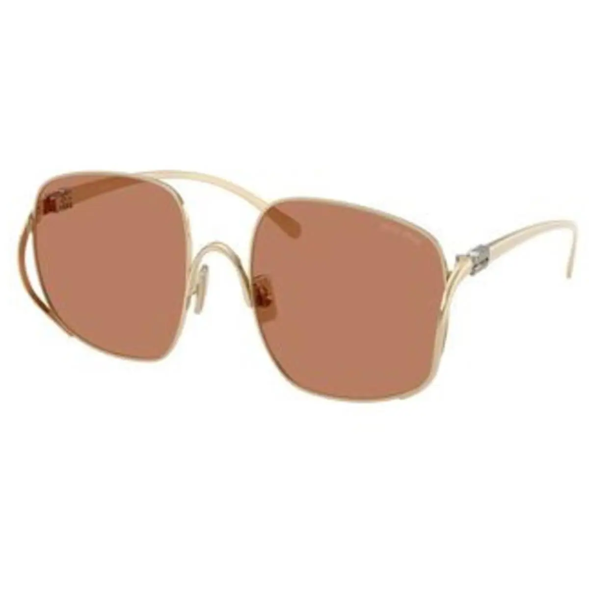 MU A 57 S Pale Gold Brown Polyamide Standard ZVN90Q Sunglasses by Miu Miu