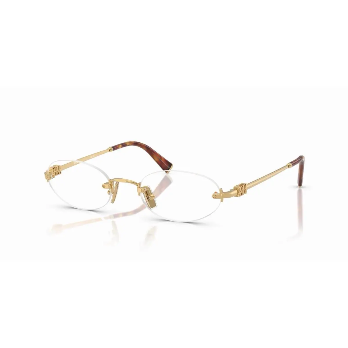 Miu Miu MU MU 53WV ZVN101 Pale Gold Clear Women Eyeglasses Rxable 53mm