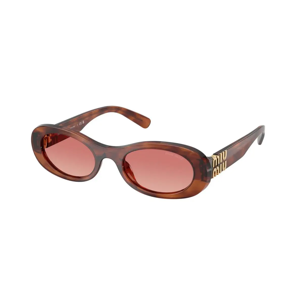 Miu Miu MU 06ZS 26E50U Striped Tobacco Etruscan 50 mm Women`s Sunglasses