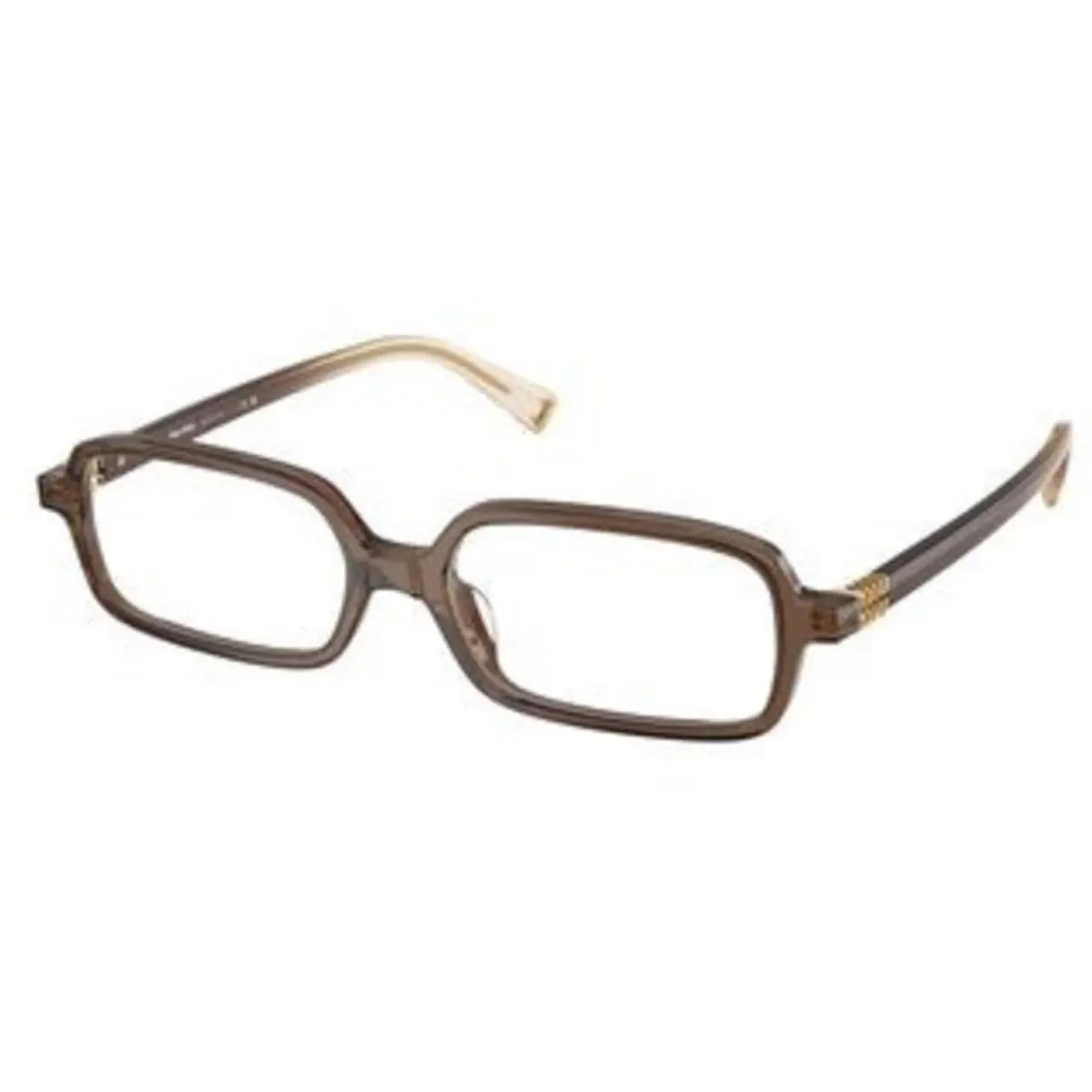 Miu Miu MU 01 YV Brown Transparent Demo Lens 23H1O1 Eyeglasses