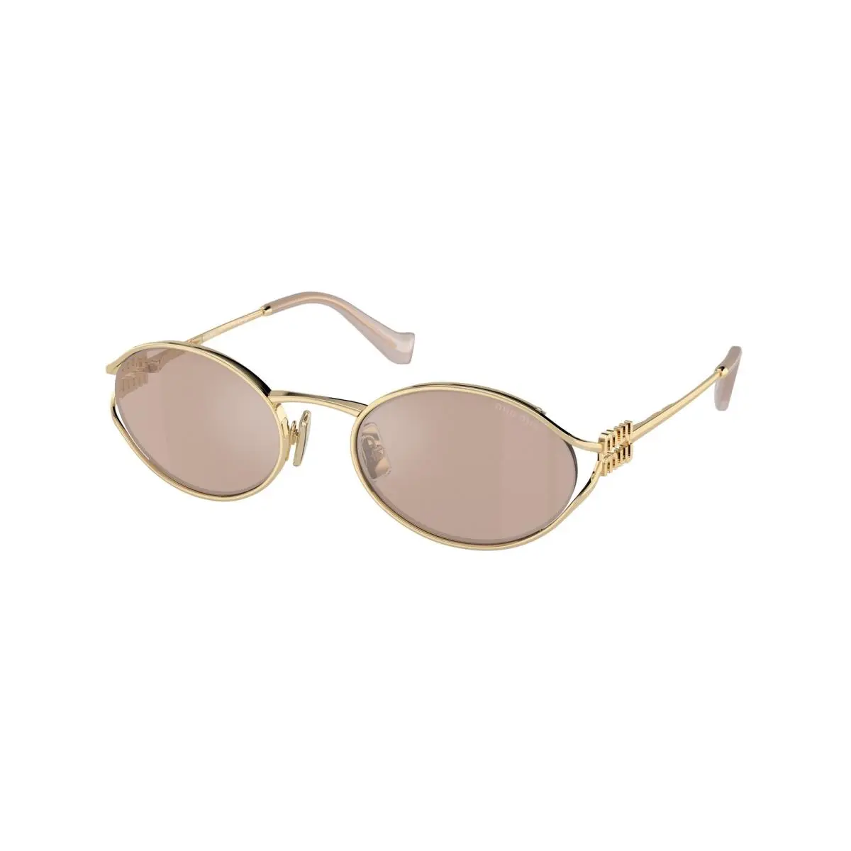 Miu Miu MU 52YS Pale Gold Pink Mirror Internal ZVN20F Sunglasses