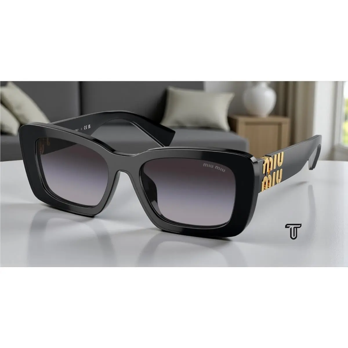 Miu Miu MU 07YS 1AB5D1 Black Gradient Grey 53 mm Women`s Sunglasses