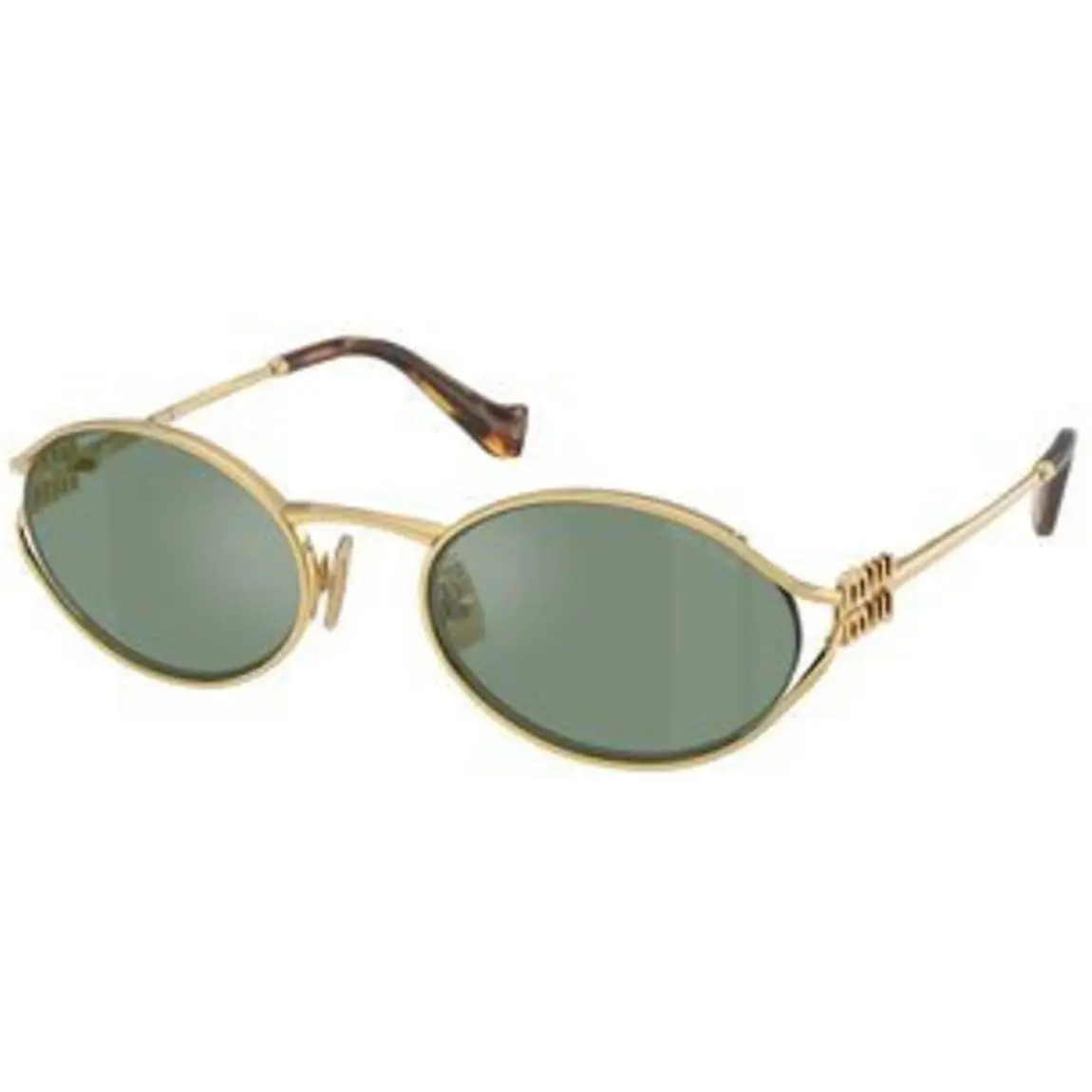 MU 52YS Gold Green Mirror Internal Silver Polyamide Standard 5AK04M Sun by Miu Miu